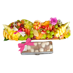 מגש פירות עץ 60סמ ופס עוגה כשלפ.